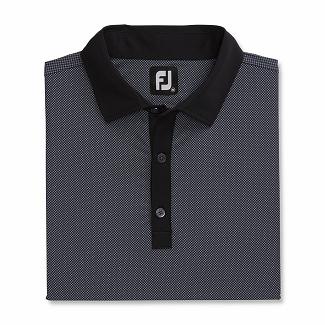 Men's Footjoy Lisle Golf Shirts Black NZ-508809